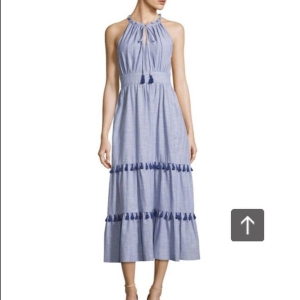 Maggy London Woven Cotton Maxi Dress 2 - Picture 2 of 7